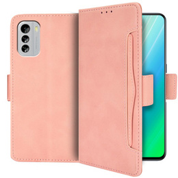 Etui z klapką do Nokia G60 5G, Card Slot, różowe