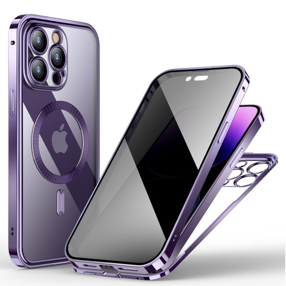 Etui do iPhone 14 Pro, Privacy Dual Glass, do MagSafe, fioletowe