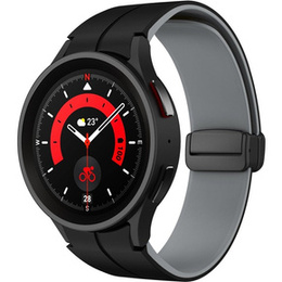 Pasek Silikonowy do Samsung Galaxy Watch 4/5/6 40/42/43/44/45/46/47mm, Czarny / Szary