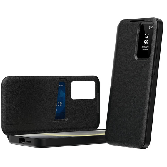 Etui do Samsung Galaxy A56 5G – Smart View z kieszenią na kartę, czarne