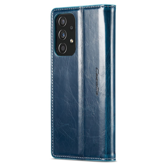 Etui z klapką CASEME do Samsung Galaxy A33 5G, Waxy Textured, niebieskie