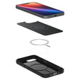 Etui Spigen do iPhone 16E, MagSafe, Liquid Air, czarne + Szkło Hartowane 9H