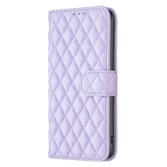 Etui z klapką do Samsung Galaxy A25 5G, BINFEN Wallet, fioletowe + szkło 9H