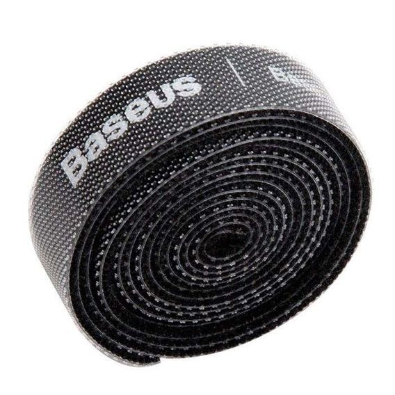 Baseus – organizer z taśmą rzepową do kabli 50 cm - czarny