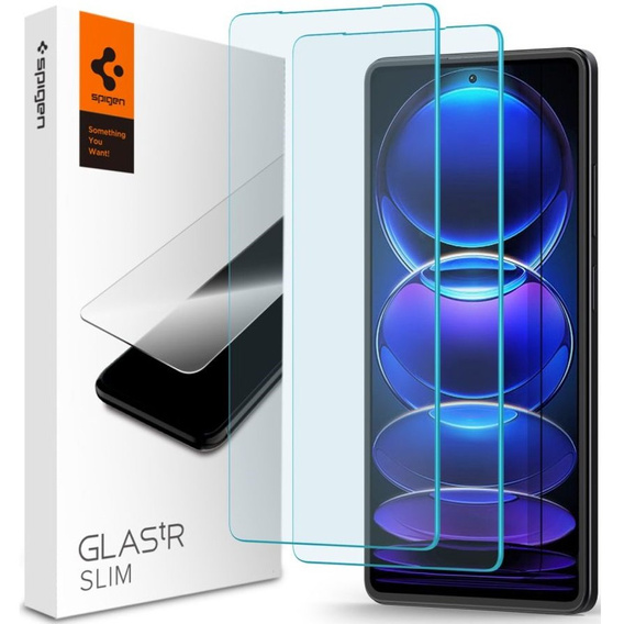 Spigen Glas.TR Slim Szkło Hartowane do Xiaomi Redmi Note 12 Pro 5G / 12 Pro + Plus 5G / POCO X5 Pro 5G (2 sztuki)