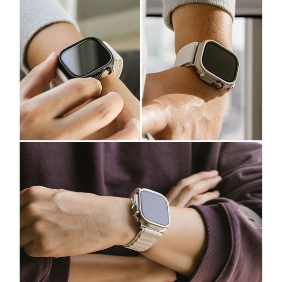 Etui Ringke do Apple Watch Ultra 1/2/3 49mm, Slim, 2-Pack, Clear / Titanium Grey