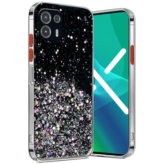 Etui do Motorola Edge 20 Lite, Glittery, czarne