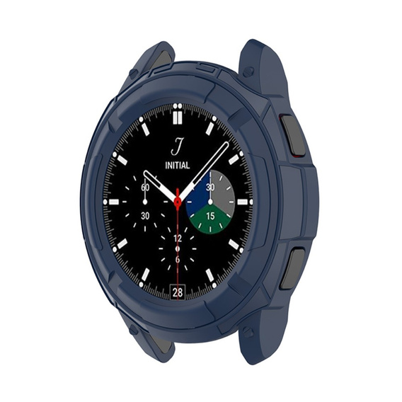 Etui z nakładką bezel ring do Samsung Galaxy Watch4 Classic 46mm, Granatowe