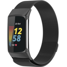 Pasek Milanese do Fitbit Charge 5, Czarny