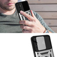 Etui pancerne do Samsung Galaxy A14 4G/5G, CamShield Slide, srebrne