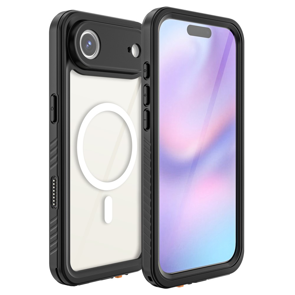Etui Wodoodporne IP68 do iPhone Air, Redpepper, do MagSafe, przezroczyste z czarną ramką
