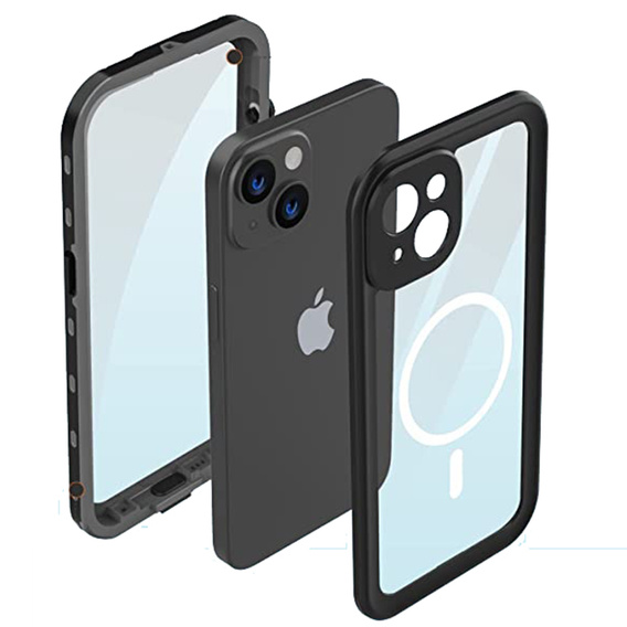 Etui wodoodporne do iPhone 14, Redpepper, do MagSafe, czarne
