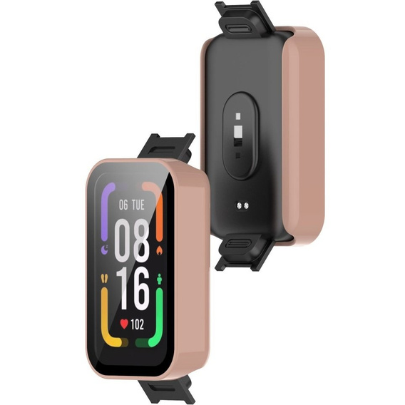 2w1 Etui + Szkło Hartowane do Xiaomi Redmi Smart Band Pro, Różowe