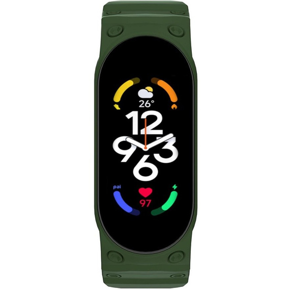 Pasek Silikonowy do Xiaomi Mi Band 5/6/7/7 NFC, Zielony