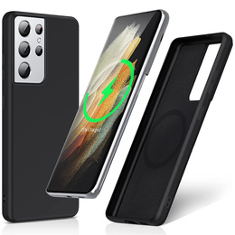 Etui do Samsung Galaxy S21 Ultra, Silicone MagSafe, czarne