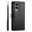 Etui z klapką do Samsung Galaxy S25 Edge, Wallet Zipper Pocket, czarne