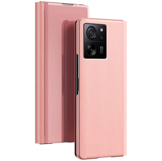 Etui do Xiaomi 13T / 13T Pro, Clear View, różowe rose gold