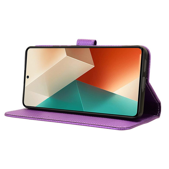 Etui z klapką do Xiaomi Redmi Note 13 5G, Wallet Smart Magnet, fioletowe