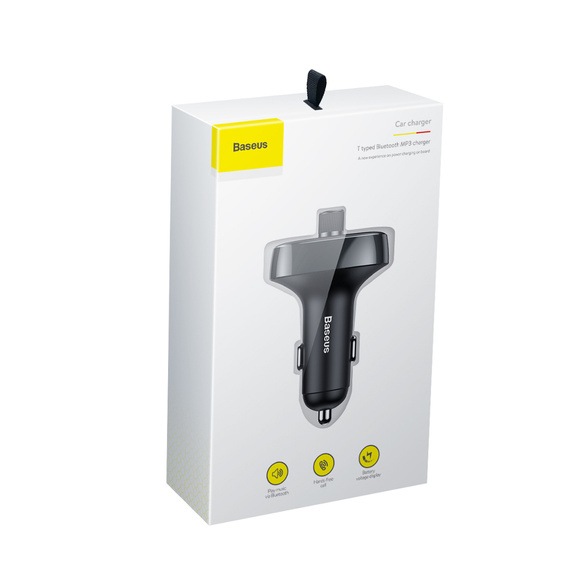 Baseus transmiter samochodowy FM T‑Shaped S‑09 Bluetooth MP3 - Czarny