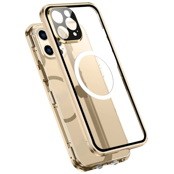 Etui Magnetic Dual Glass MagSafe do iPhone 14 Pro, złote