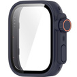 2w1 Etui + Szkło Hartowane do Huawei Watch Fit 4 Pro, Granatowe/Pomarańczowe