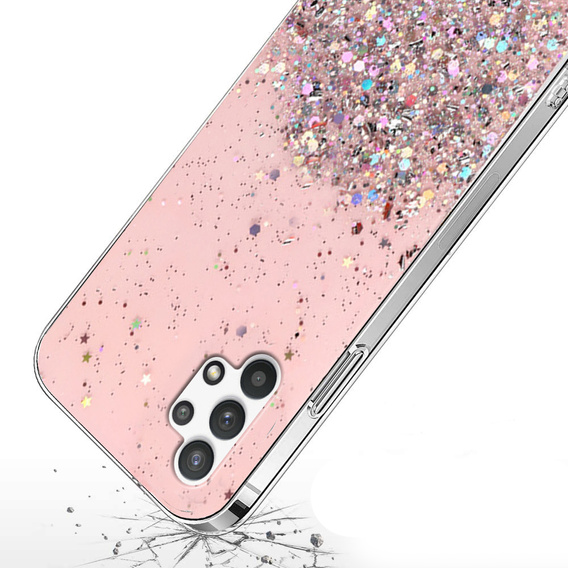 Etui do Samsung Galaxy A32 4G, Glittery, różowe