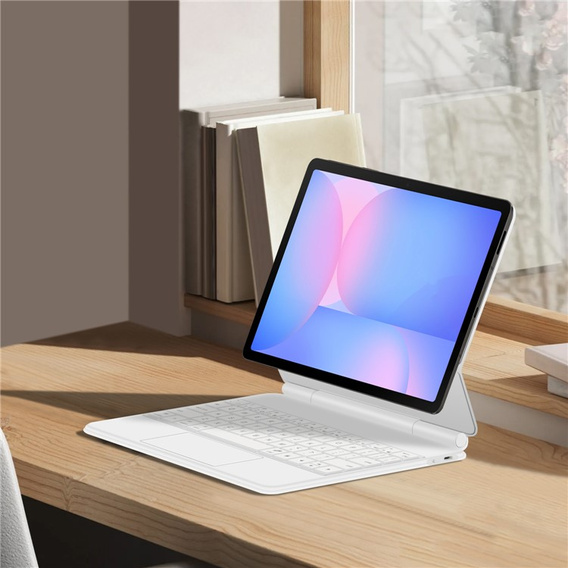 Etui z klawiaturą do Samsung Galaxy Tab S10 FE Magnetic Keyboard Touchpad - białe