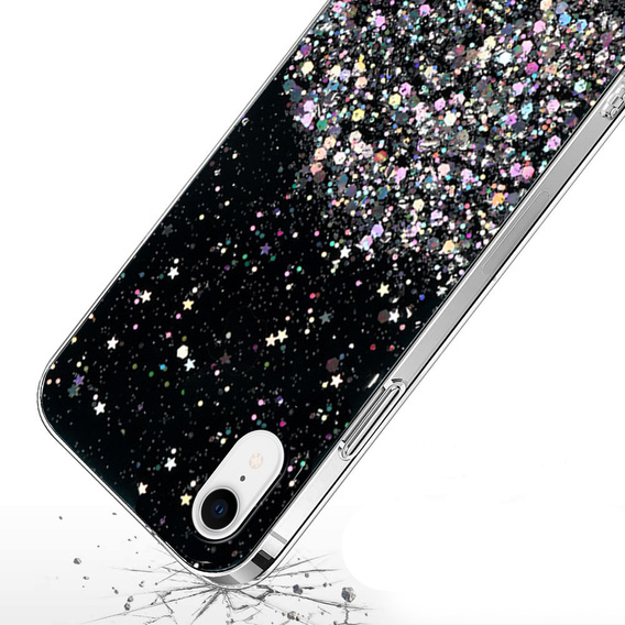 Etui do iPhone XR, Glittery, czarne