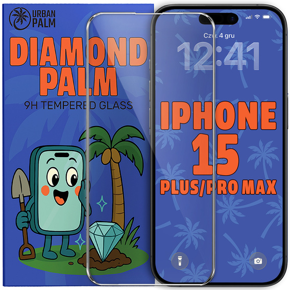 Szkło Hartowane Diamond Palm do iPhone 15 Plus / 15 Pro Max