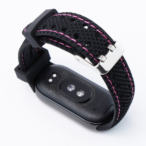 Pasek Silikonowy do Xiaomi Smart Band 10 / 9 / 8, Czarny / Różowy