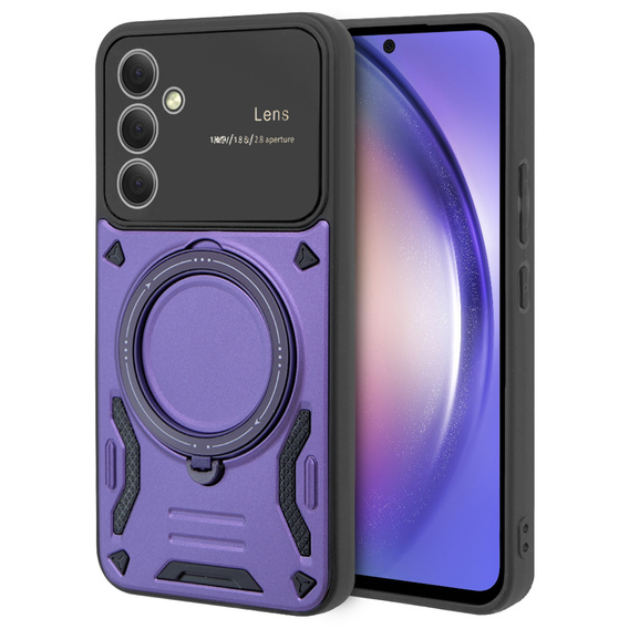 Etui pancerne do Samsung Galaxy A54 5G, CamShield MagSafe, fioletowe