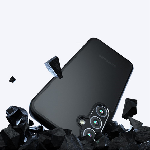 Etui do Samsung Galaxy A55 5G, Matte Hybrid, z ochroną aparatu, przezroczyste / czarne