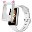 Etui Siliconowe CAT EARS do Huawei Honor Band 6/7, White