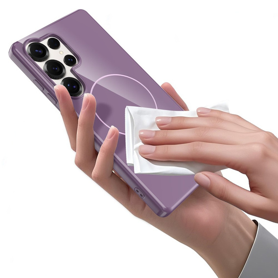 Etui do Samsung Galaxy S25 Ultra z paskiem, magnetyczne MagSafe  – fioletowe