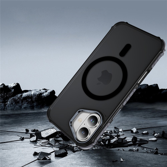 Etui pancerne do iPhone 17, Matt Case, do MagSafe, matowe z czarną ramką