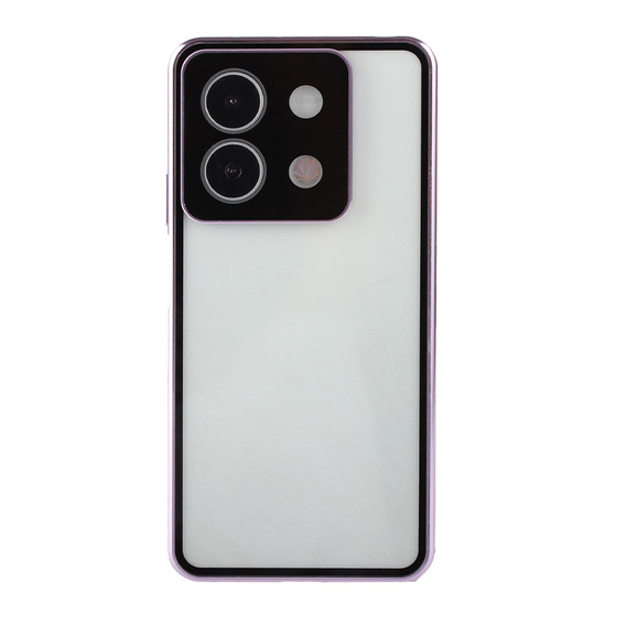 Etui do Xiaomi Redmi Note 13 5G, Magnetic Dual Glass, fioletowe