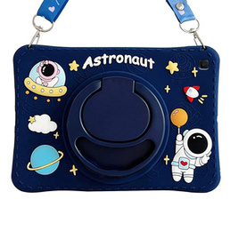 Etui silikonowe dla dzieci do Samsung Galaxy Tab S6 Lite 10.4" 2020/2022/2024, z paskiem, Pancerne, Astronauta, Granatowe