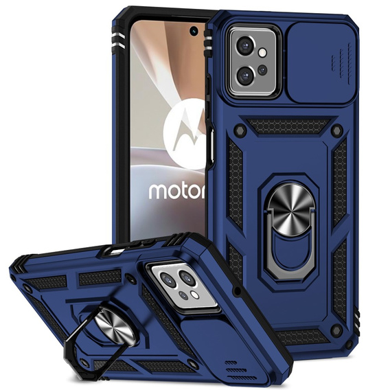 Etui pancerne do Motorola Moto G32, CamShield Slide, niebieskie