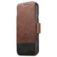 Etui z klapką 2w1 SUTENI do iPhone 17 Pro Max, do MagSafe, brązowe
