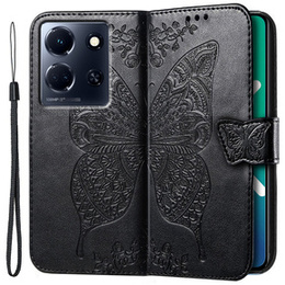 Etui z klapką do Infinix Note 30 5G, Butterfly, czarne