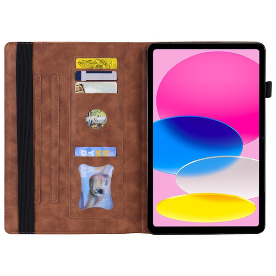 Etui do iPad 11" 2025 A16 (11 gen.) / iPad 10.9" 2022 (10 gen.), Classic, z miejscem na rysik, brązowe