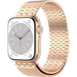 Stalowa Bransoleta do Apple Watch 1/2/3/4/5/6/7/8/9/10/11/SE Ultra 1/2/3 42/44/45/46/49mm, Różowe złoto