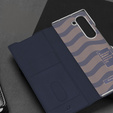 Etui Dux Ducis Bril Series do Samsung Galaxy Z Fold7 5G – niebieskie, skórzane, z funkcją podstawki