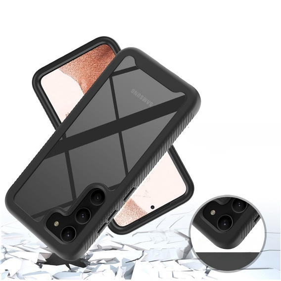 Etui do Samsung Galaxy S23, Shockproof, z folią, czarne