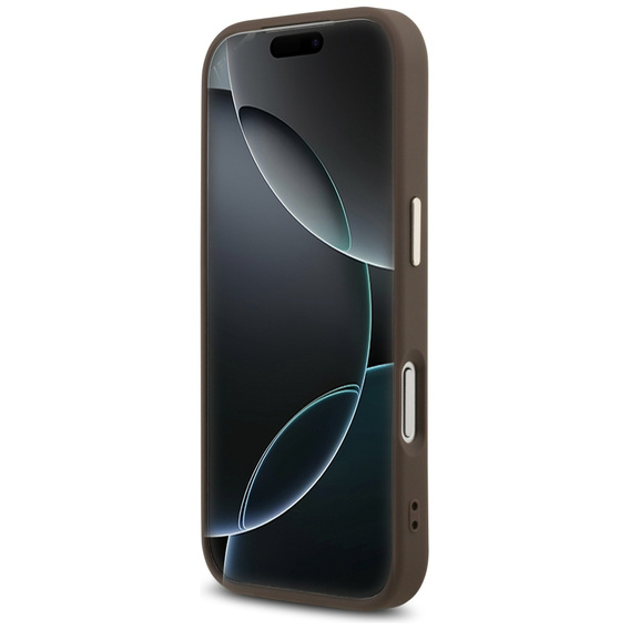 Etui GUESS do iPhone 17 Pro, 4G Triangle Logo MagSafe, brązowe