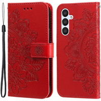 Etui z klapką do Samsung Galaxy A54 5G, Mandala, czerwone