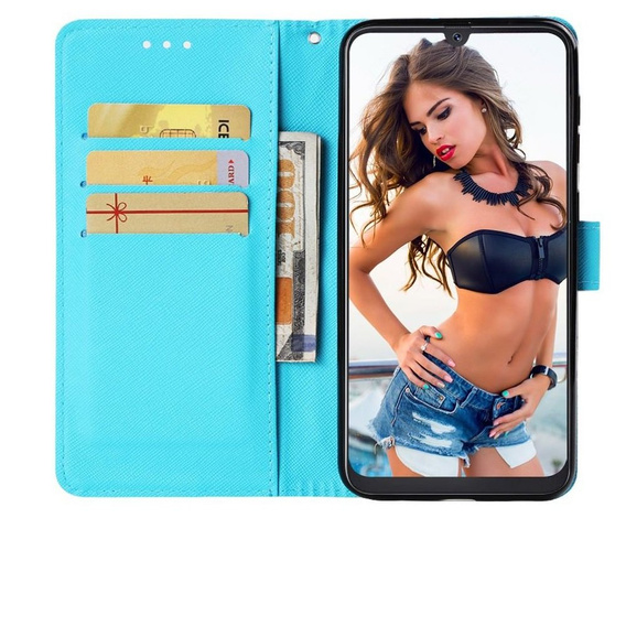Etui Wallet do Samsung Galaxy A50/A50S/A30S, Light Spots Decor, Gold Butterfly