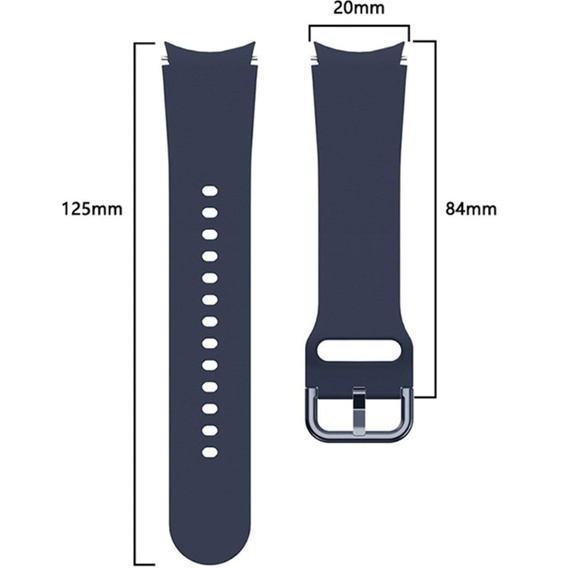 Pasek Silikonowy do Samsung Galaxy Watch 4/5/6/7 40/42/43/44/45/46/47mm, Granatowy