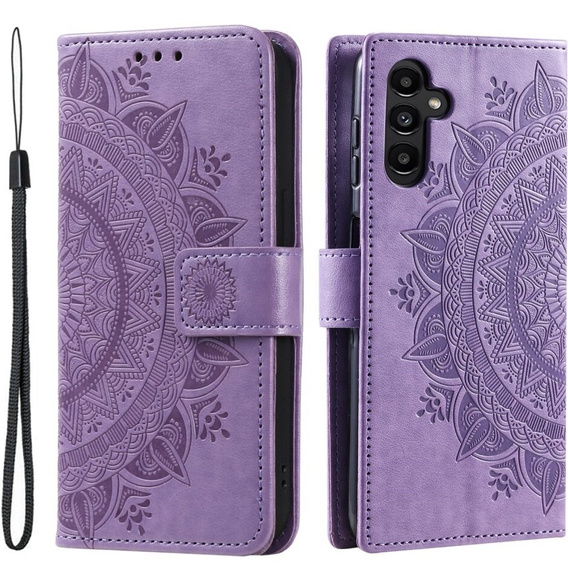 Etui z klapką do Samsung Galaxy S23 FE, Mandala, fioletowe