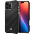 Etui Spigen do iPhone 16 Pro, Enzo Aramid MagSafe, carbon czarne + Szkło Hartowane 9H